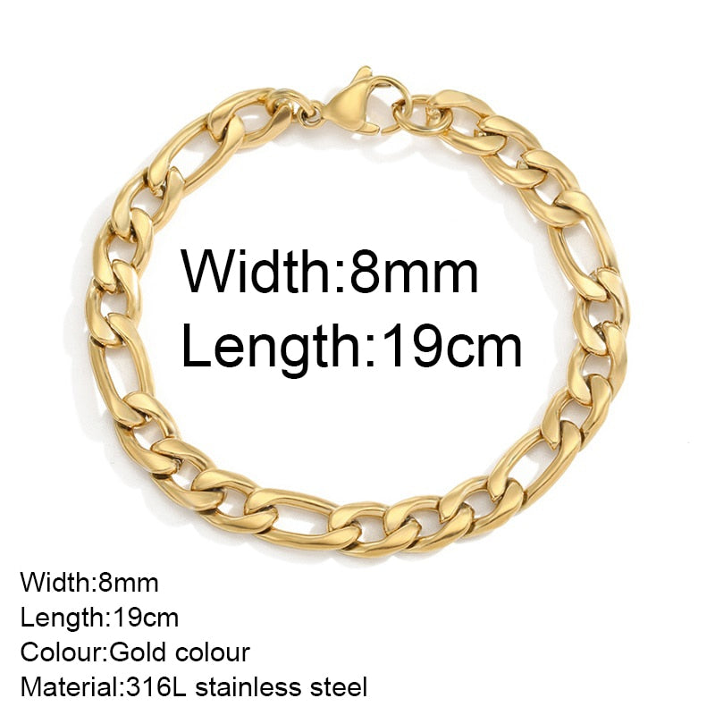 "Bermuda Gold Bracelet" Cuban Chain Bracelet Jewelry