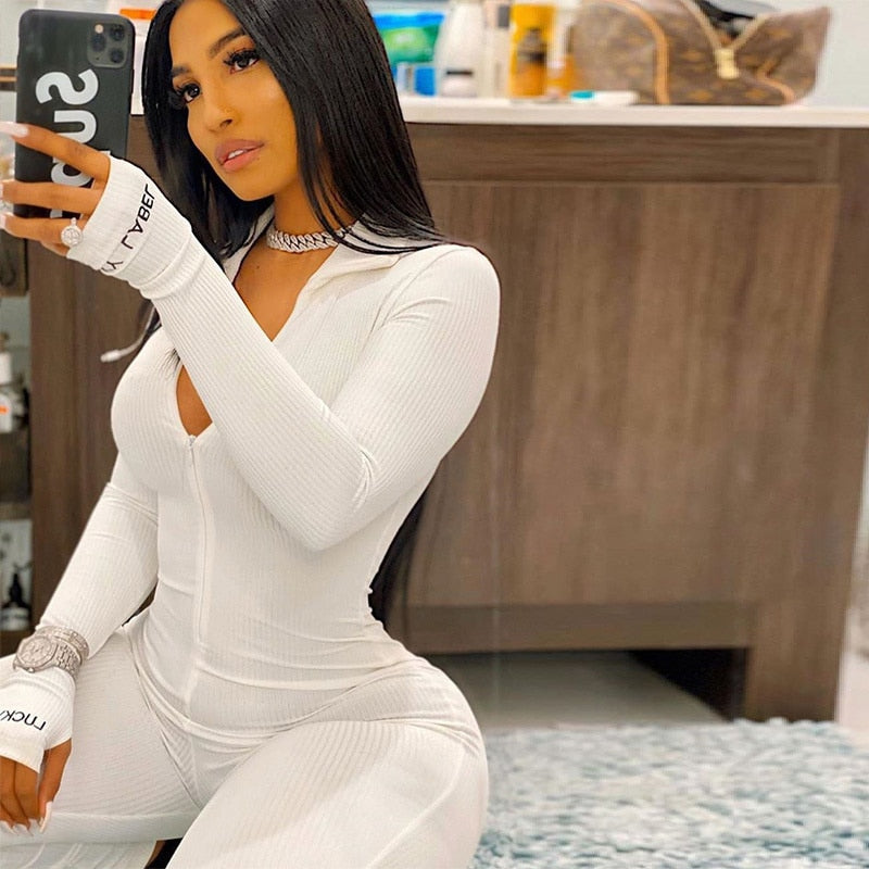 "Brittany Jumpsuit" Ribbed Turtleneck Luck Jumpsuit
