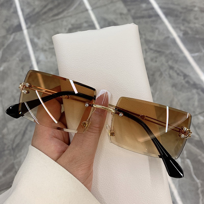 "SuperStar Chick" Vintage Fashion Rimless Frameless Shades