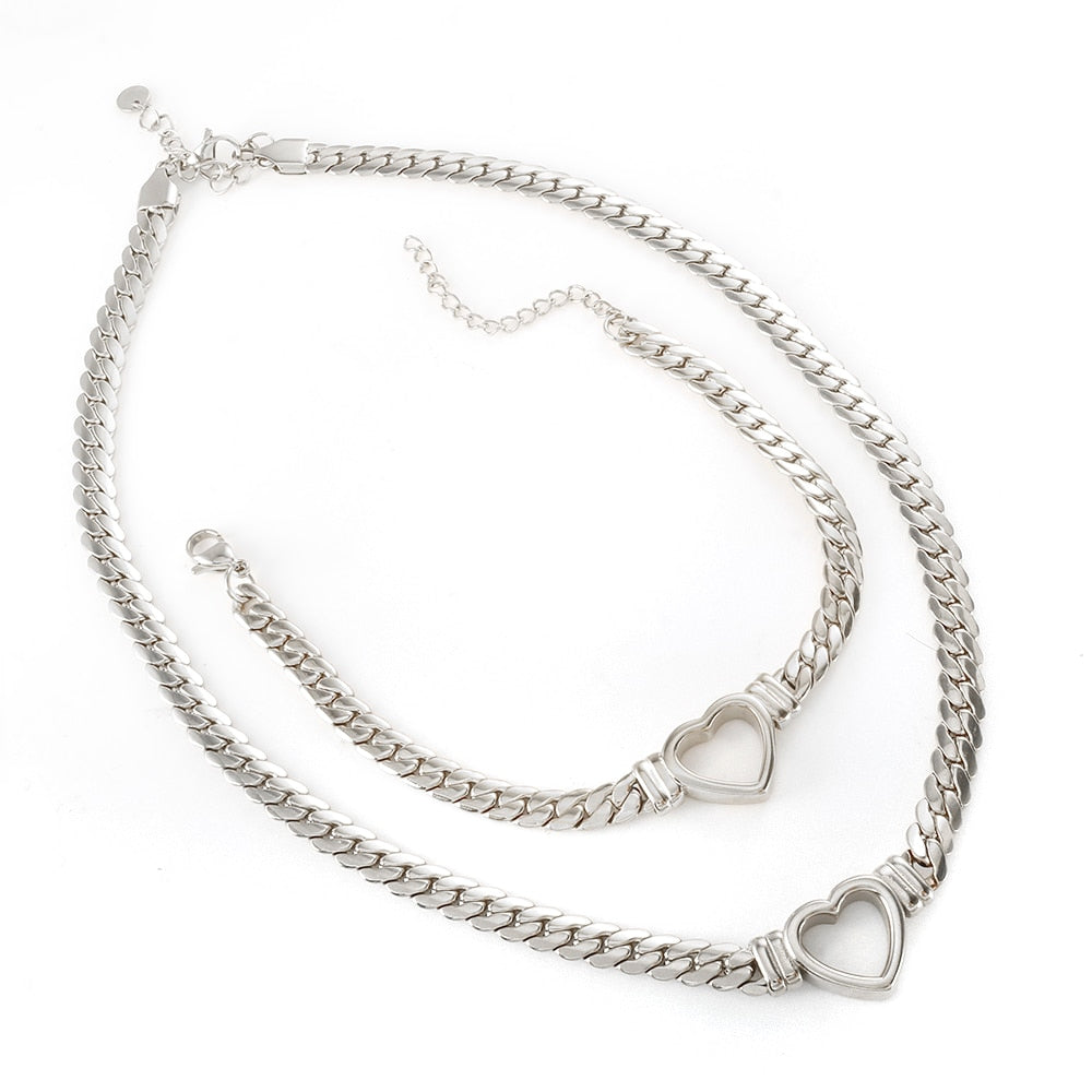 "Golden Goddess" Gold-Plated Luxury Love Heart-Shaped Jewelry