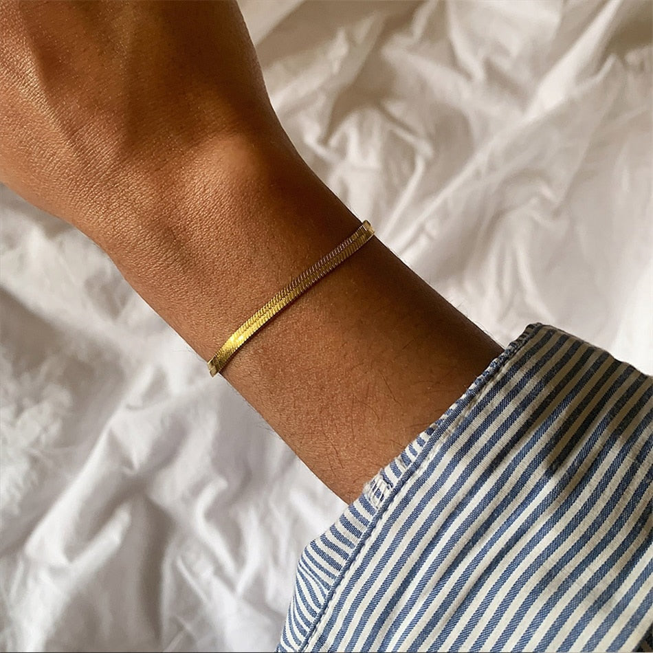 "Bermuda Gold Bracelet" Cuban Chain Bracelet Jewelry