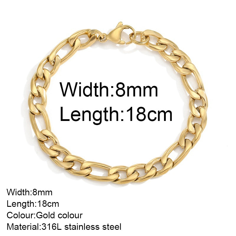 "Bermuda Gold Bracelet" Cuban Chain Bracelet Jewelry