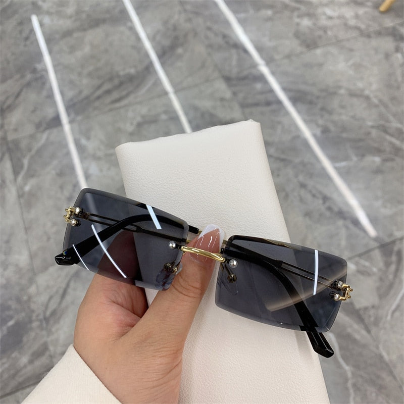 "SuperStar Chick" Vintage Fashion Rimless Frameless Shades