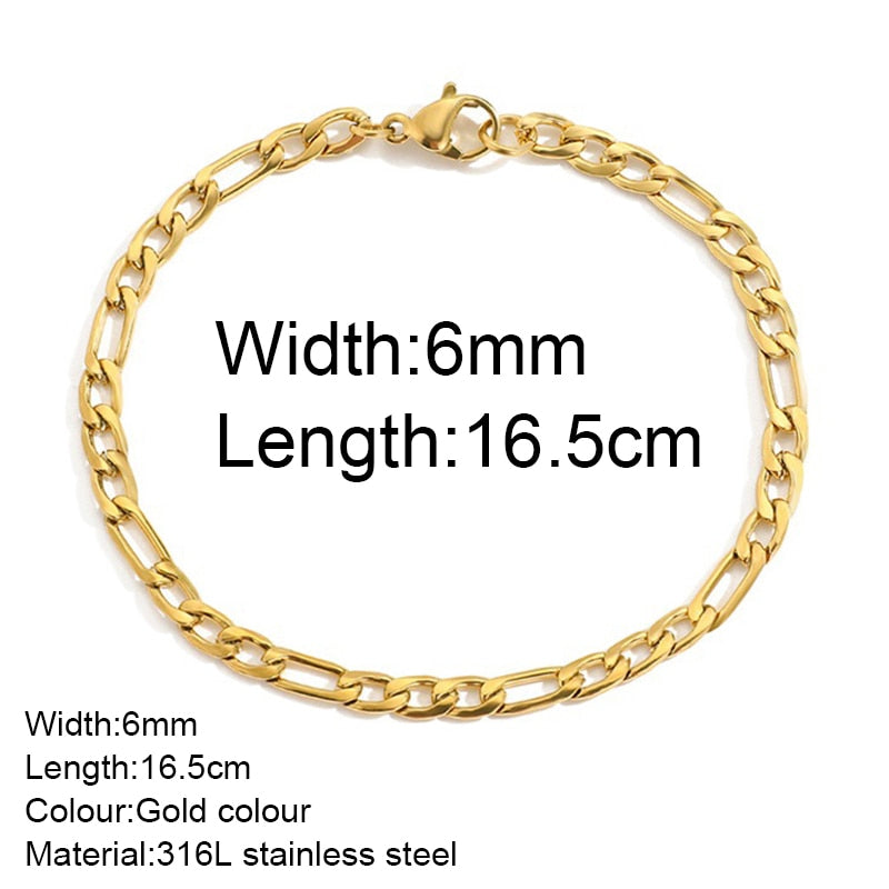 "Bermuda Gold Bracelet" Cuban Chain Bracelet Jewelry