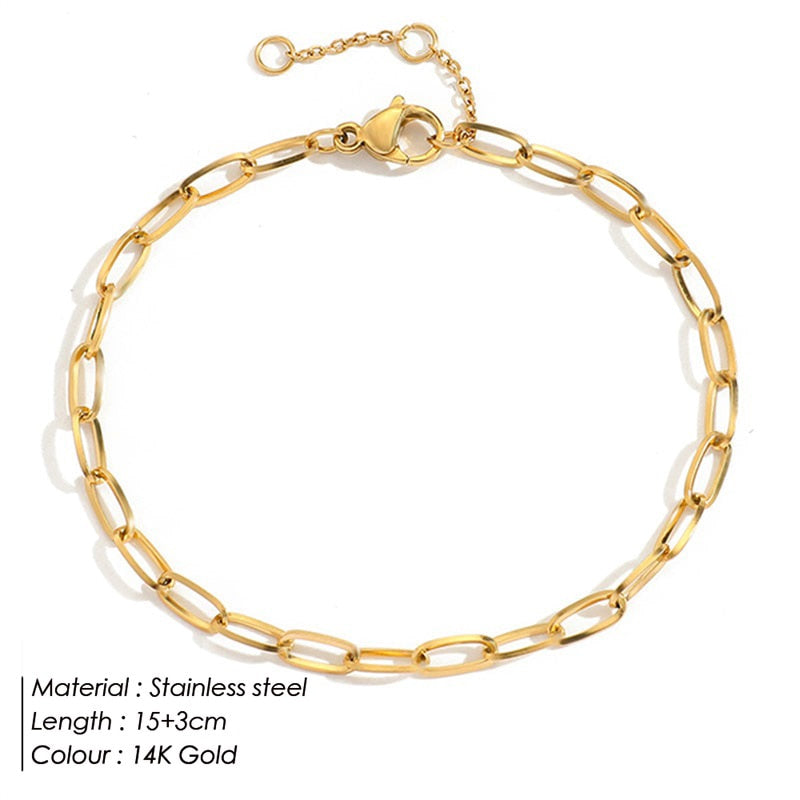 "Bermuda Gold Bracelet" Cuban Chain Bracelet Jewelry