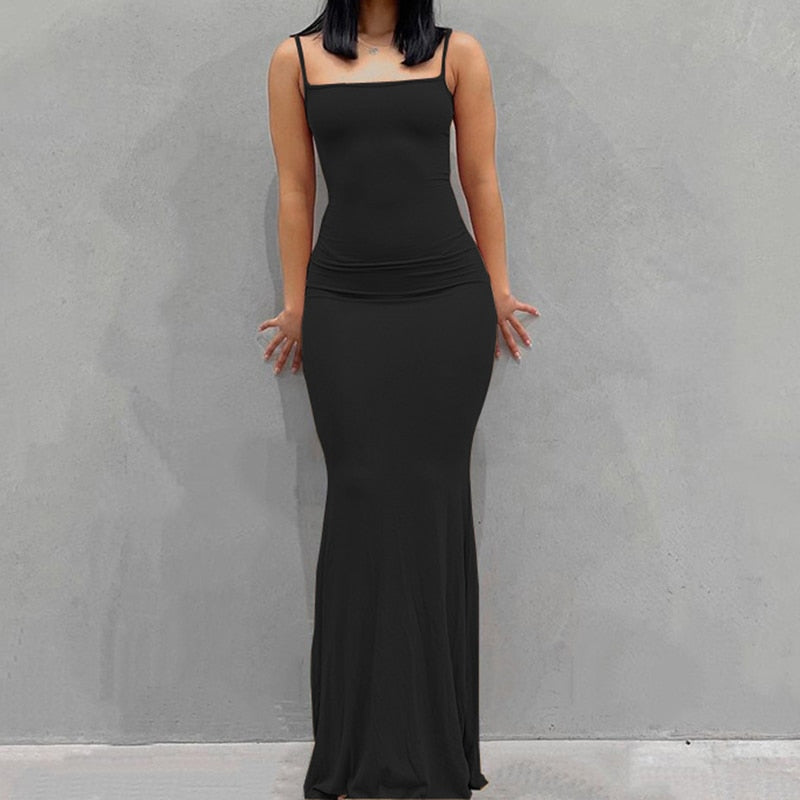 "Vicky Slide Bodycon" Sleeveless Backless Long Maxi Dress