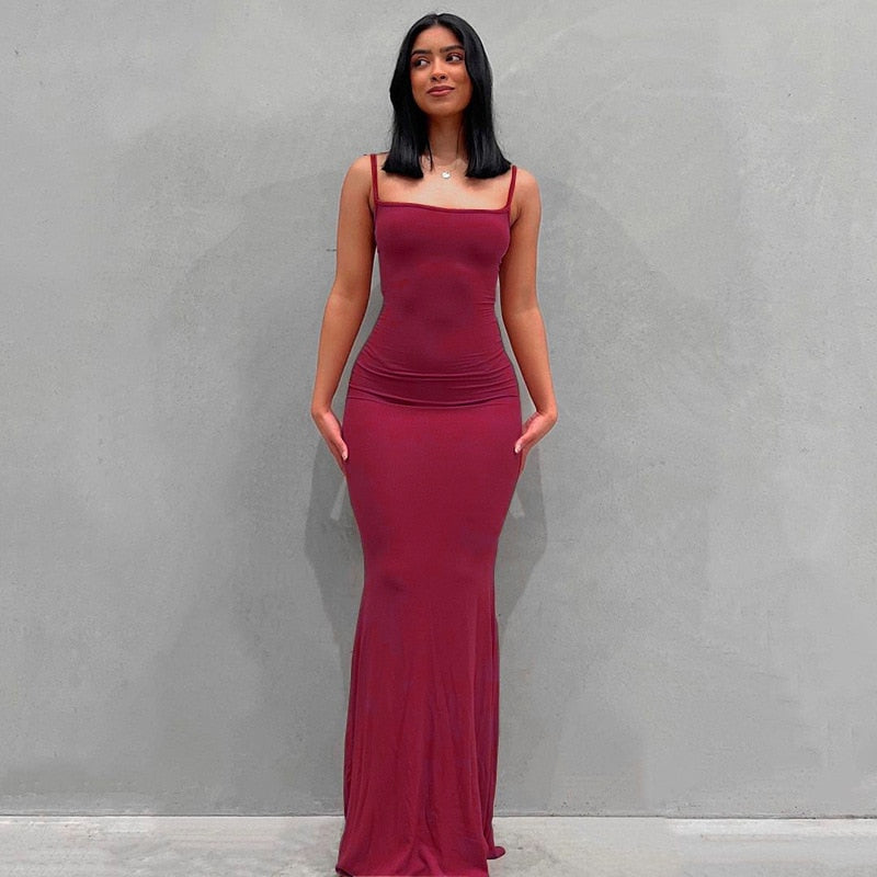 "Vicky Slide Bodycon" Sleeveless Backless Long Maxi Dress