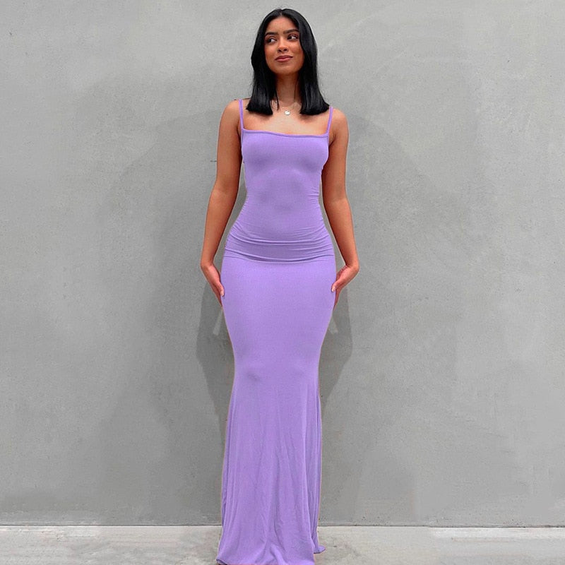 "Vicky Slide Bodycon" Sleeveless Backless Long Maxi Dress