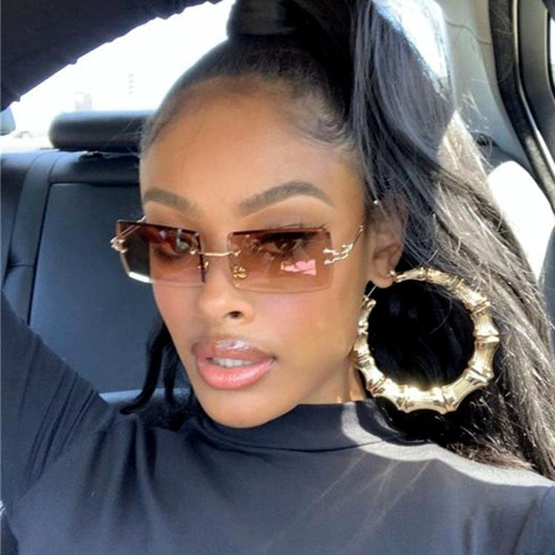 "SuperStar Chick" Vintage Fashion Rimless Frameless Shades