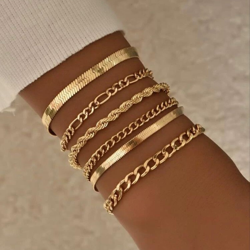 "Bermuda Gold Bracelet" Cuban Chain Bracelet Jewelry