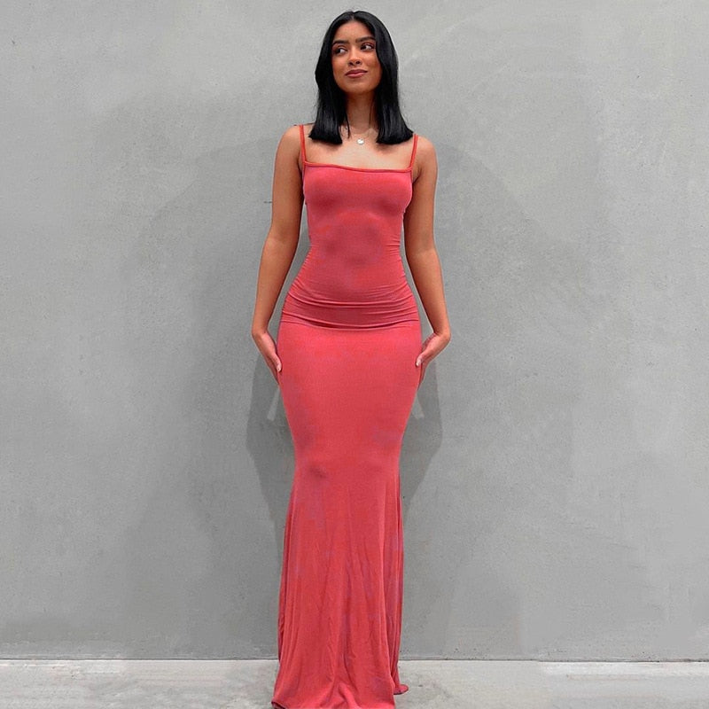 "Vicky Slide Bodycon" Sleeveless Backless Long Maxi Dress