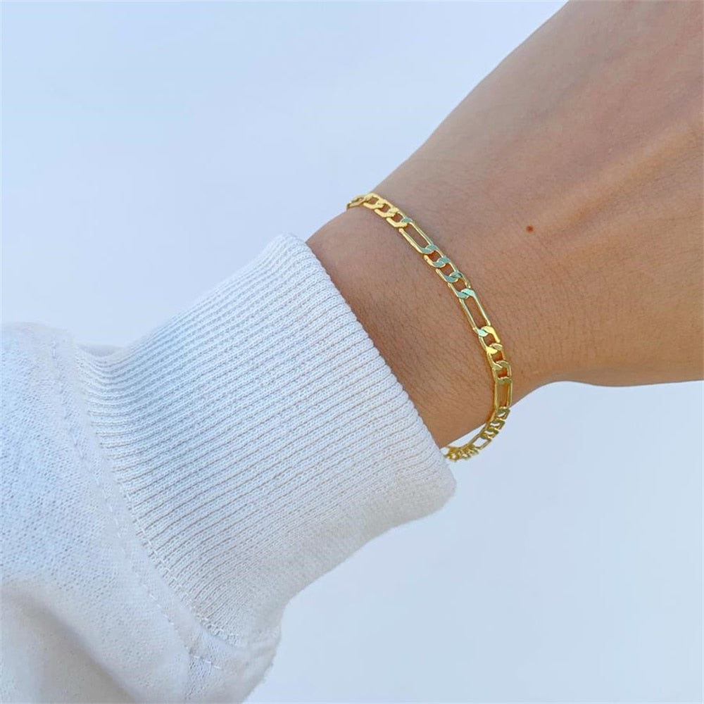 "Bermuda Gold Bracelet" Cuban Chain Bracelet Jewelry