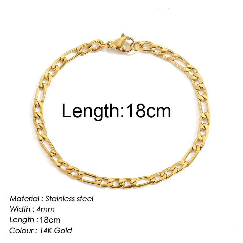 "Bermuda Gold Bracelet" Cuban Chain Bracelet Jewelry