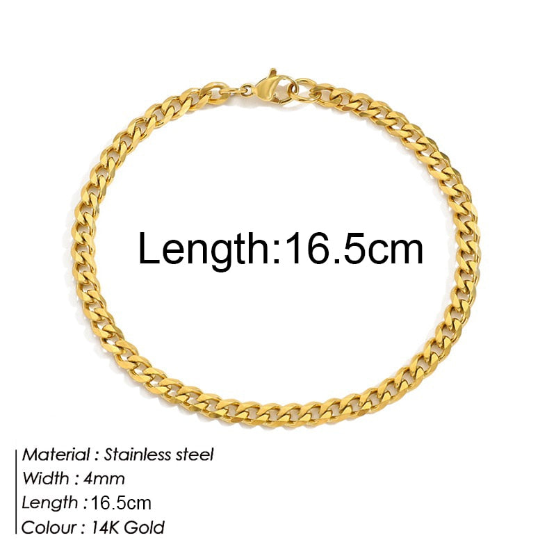 "Bermuda Gold Bracelet" Cuban Chain Bracelet Jewelry