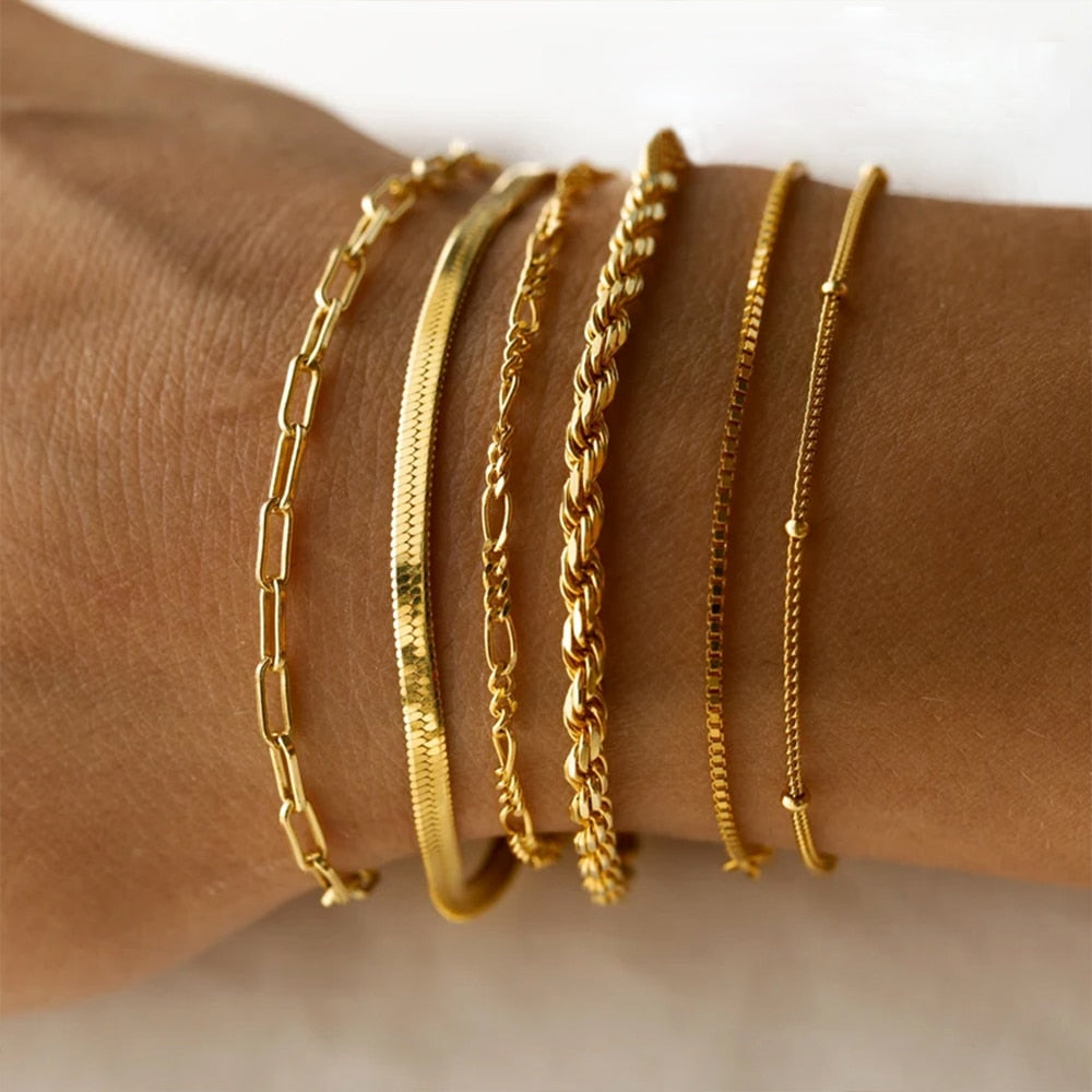 "Bermuda Gold Bracelet" Cuban Chain Bracelet Jewelry