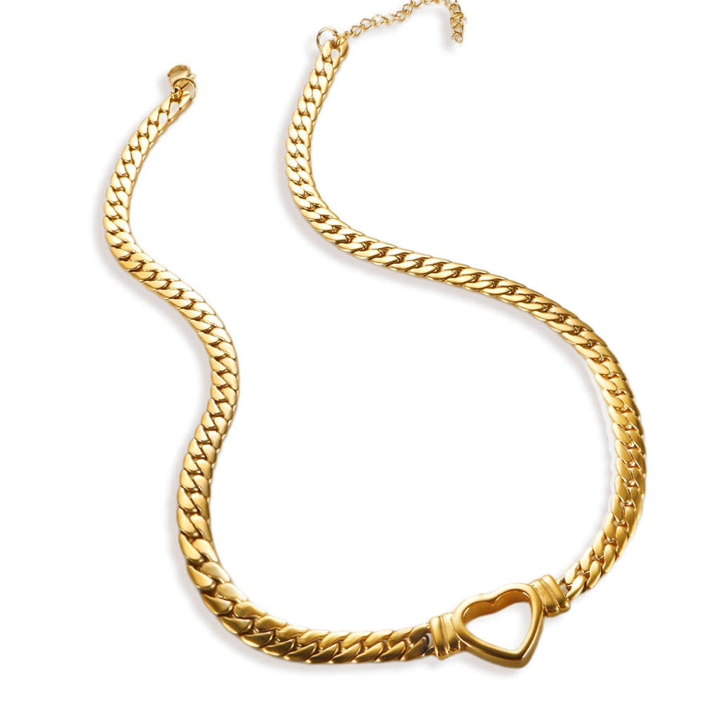 "Golden Goddess" Gold-Plated Luxury Love Heart-Shaped Jewelry