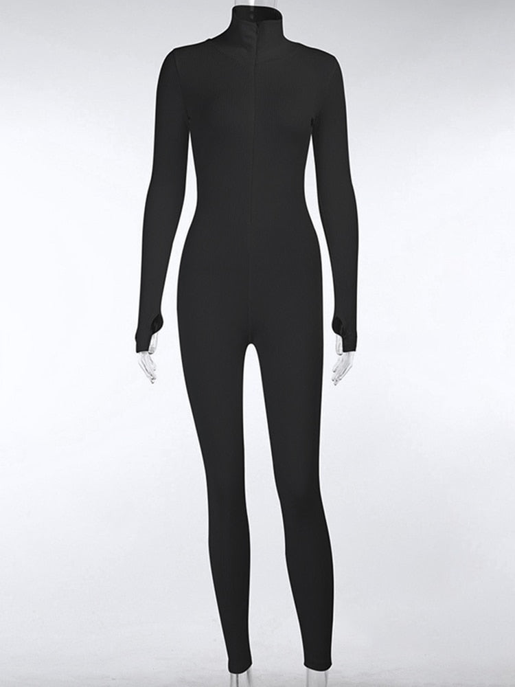 "Brittany Jumpsuit" Ribbed Turtleneck Luck Jumpsuit