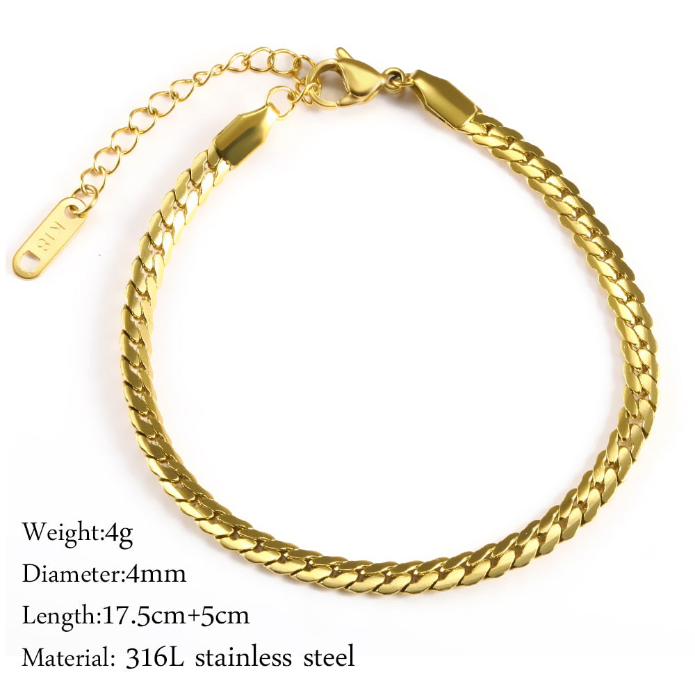 "Bermuda Gold Bracelet" Cuban Chain Bracelet Jewelry