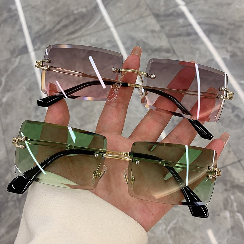 "SuperStar Chick" Vintage Fashion Rimless Frameless Shades