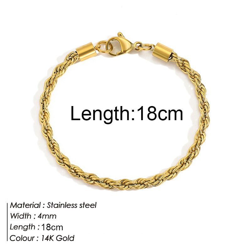 "Bermuda Gold Bracelet" Cuban Chain Bracelet Jewelry