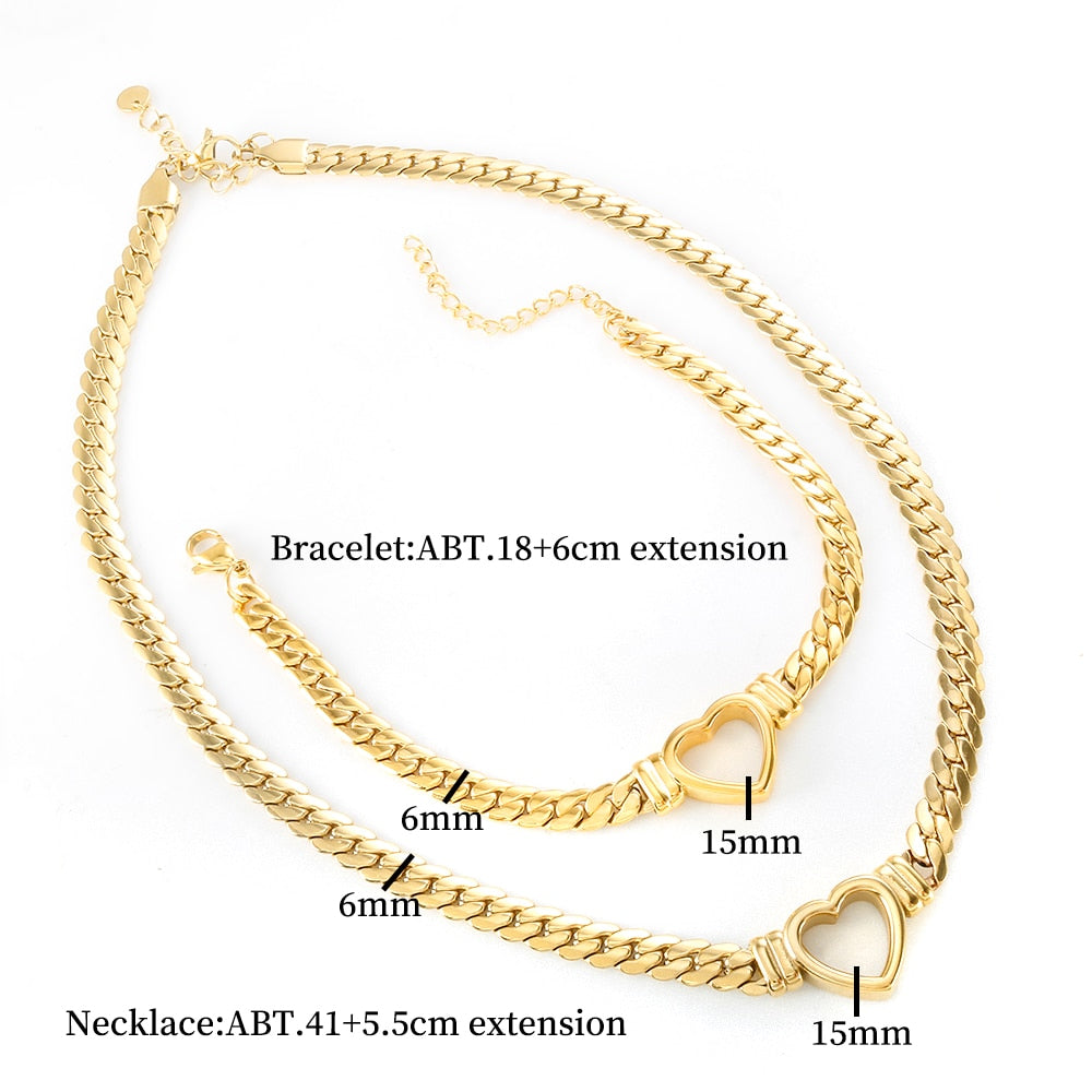 "Golden Goddess" Gold-Plated Luxury Love Heart-Shaped Jewelry