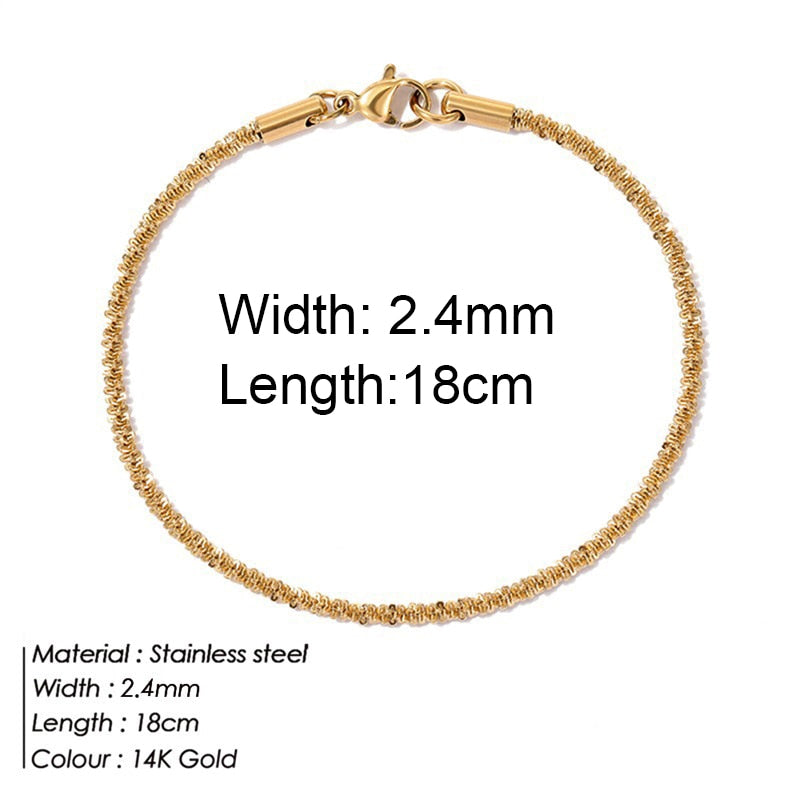 "Bermuda Gold Bracelet" Cuban Chain Bracelet Jewelry
