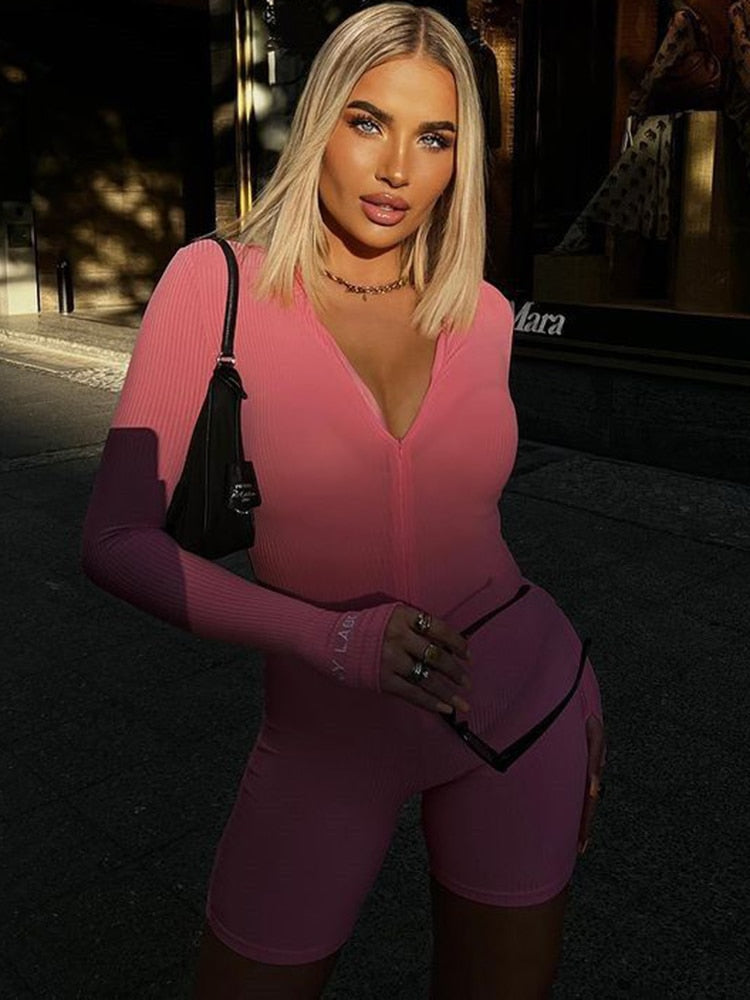 "Brittany Jumpsuit" Ribbed Turtleneck Luck Jumpsuit