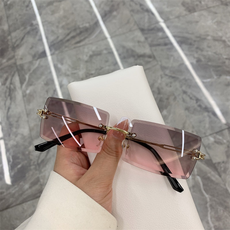 "SuperStar Chick" Vintage Fashion Rimless Frameless Shades