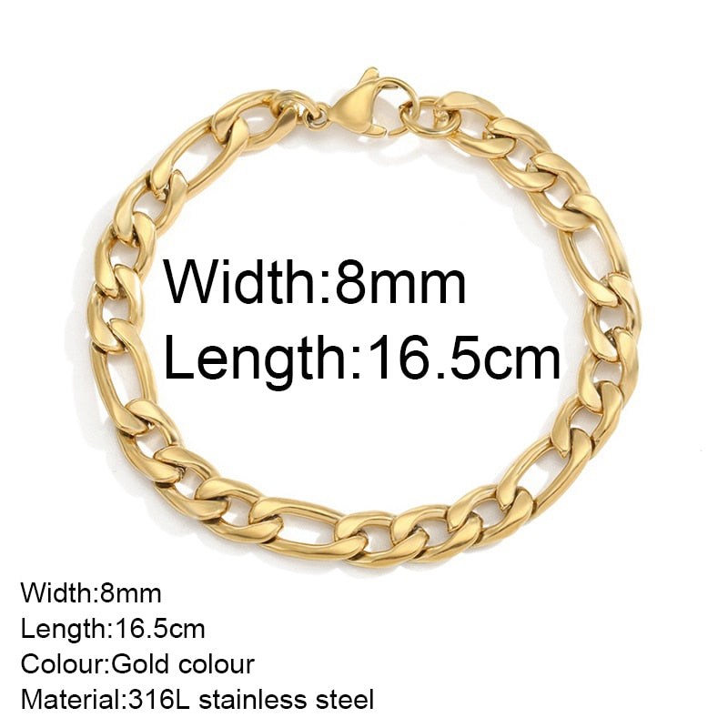 "Bermuda Gold Bracelet" Cuban Chain Bracelet Jewelry