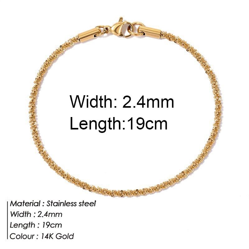"Bermuda Gold Bracelet" Cuban Chain Bracelet Jewelry