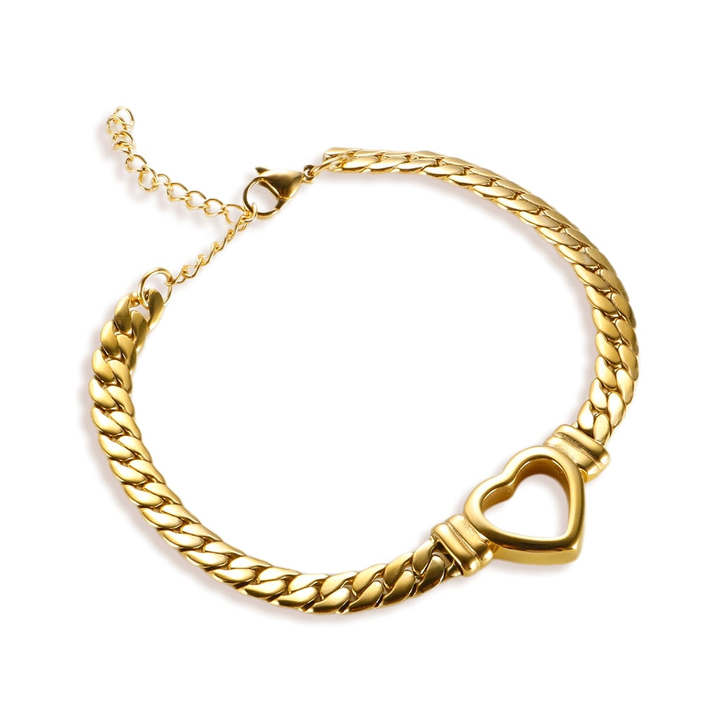 "Golden Goddess" Gold-Plated Luxury Love Heart-Shaped Jewelry