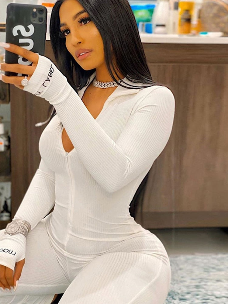 "Brittany Jumpsuit" Ribbed Turtleneck Luck Jumpsuit