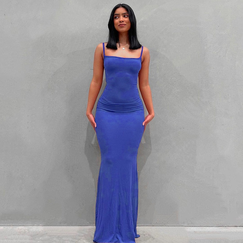 "Vicky Slide Bodycon" Sleeveless Backless Long Maxi Dress