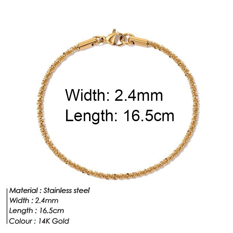 "Bermuda Gold Bracelet" Cuban Chain Bracelet Jewelry