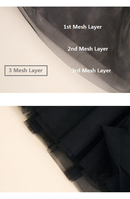 "Vintage Lady" Tulle Skirt Women Elastic High Waist  A-line Tutu Skirt