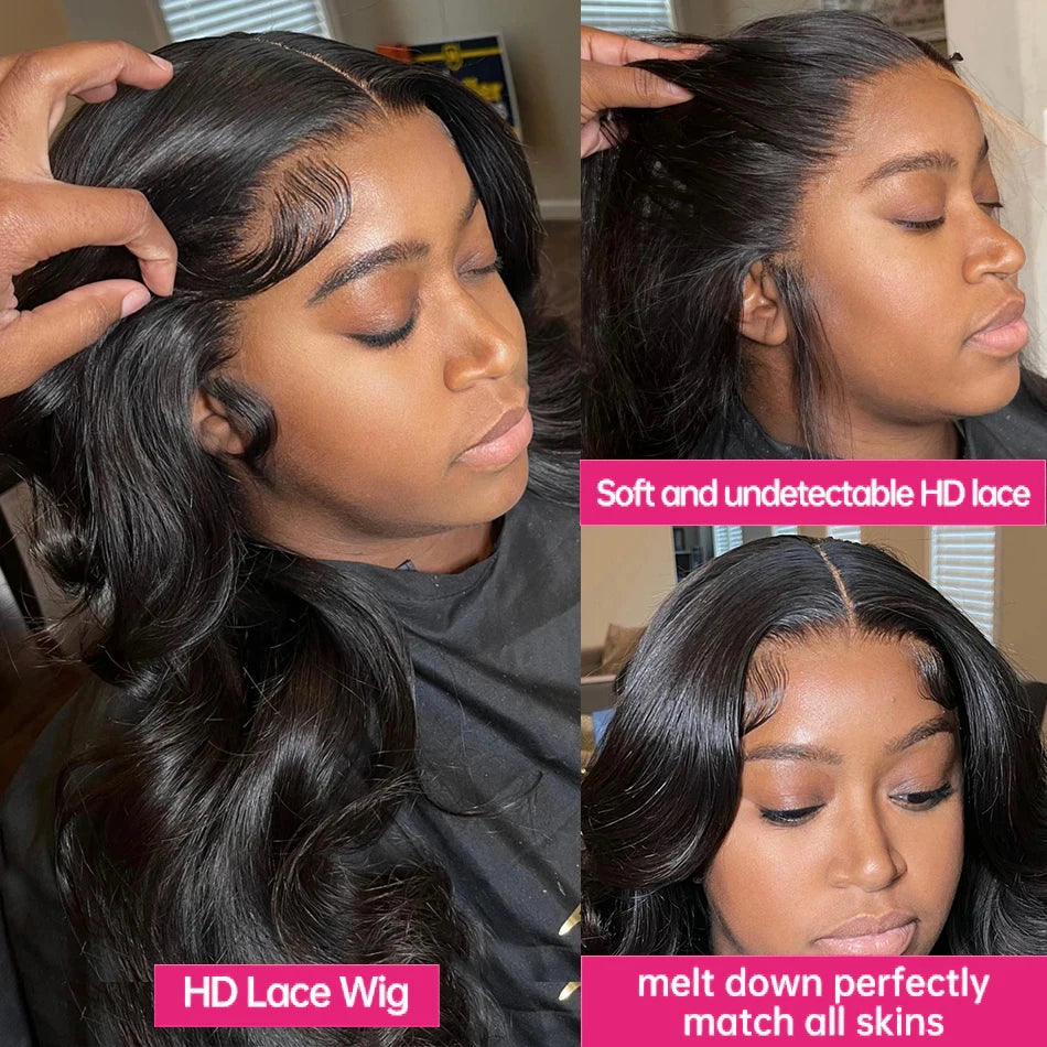 "Teresa Love" Wear And Go Glueless Preplucked Brazilian Body Wave 13x6 HD Lace Frontal Human Hair Wig