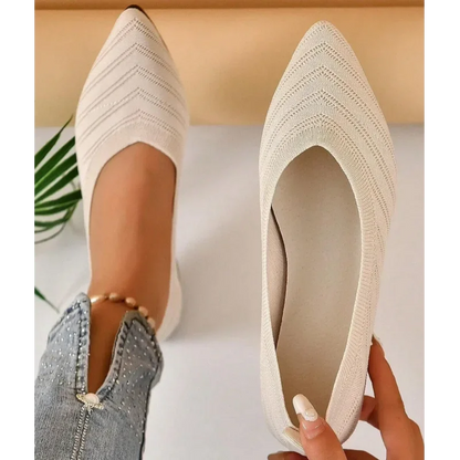 "Neicyy Flats" Solid Color Knitted Slip on Casual Ballet Flats