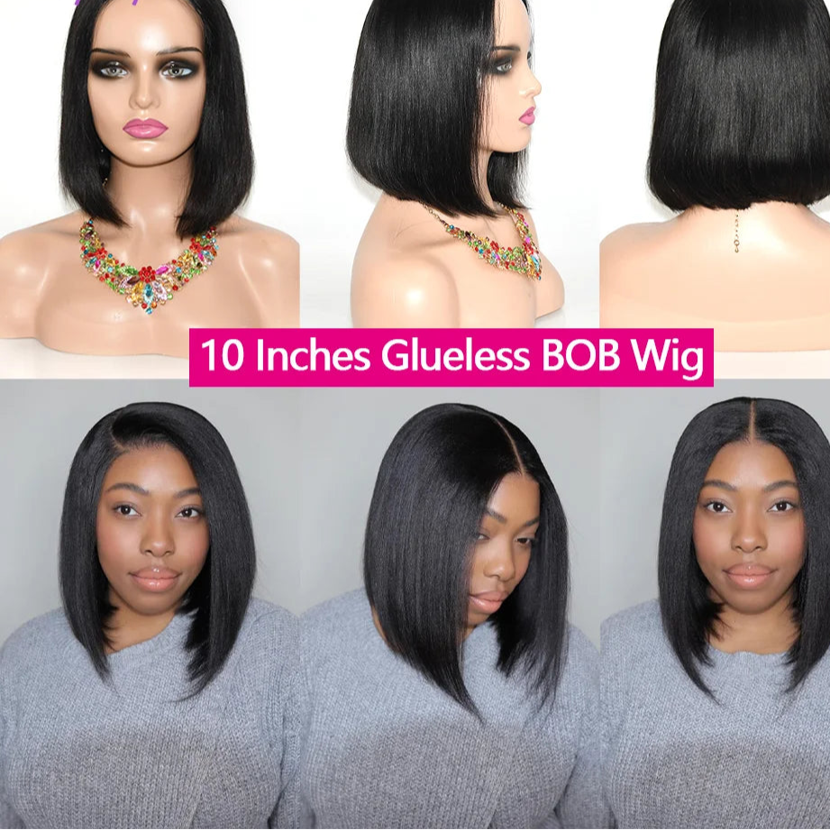 "Chrissy" Glueless Bob Transprent 4x4 Lace Closure Human Hair Wig