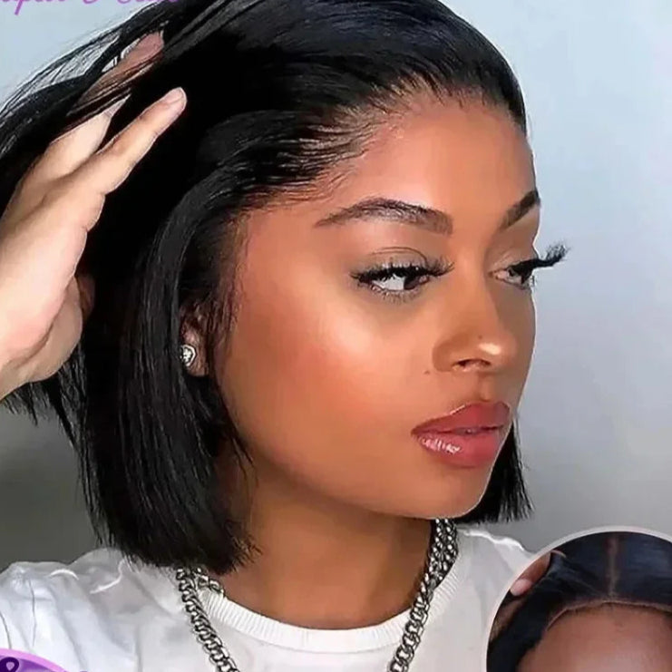 "Chrissy" Glueless Bob Transprent 4x4 Lace Closure Human Hair Wig