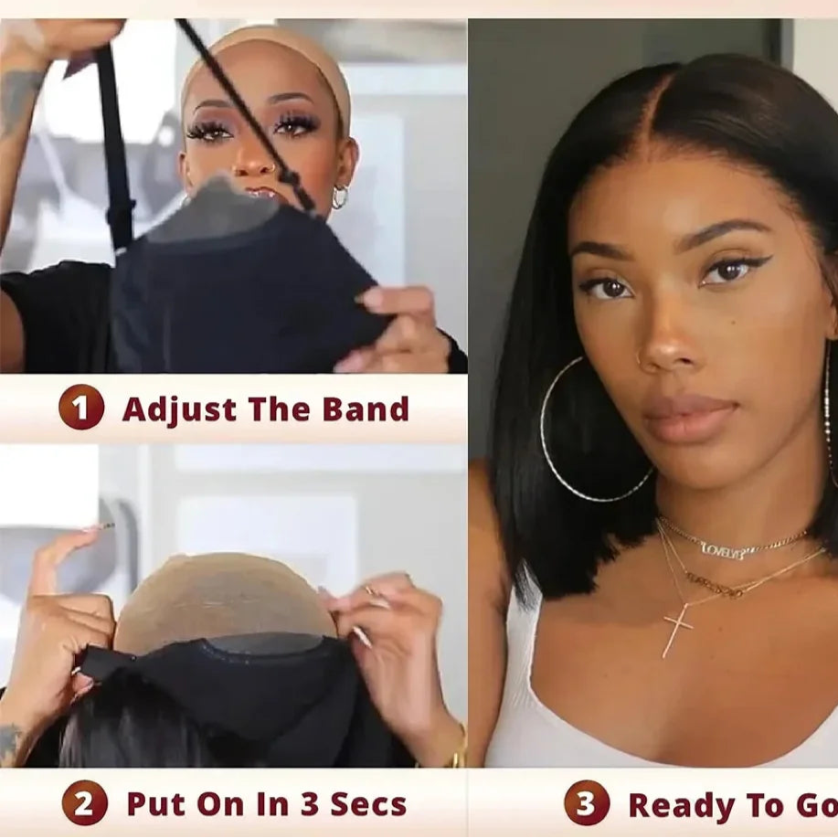 "Chrissy" Glueless Bob Transprent 4x4 Lace Closure Human Hair Wig