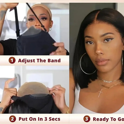 "Chrissy" Glueless Bob Transprent 4x4 Lace Closure Human Hair Wig