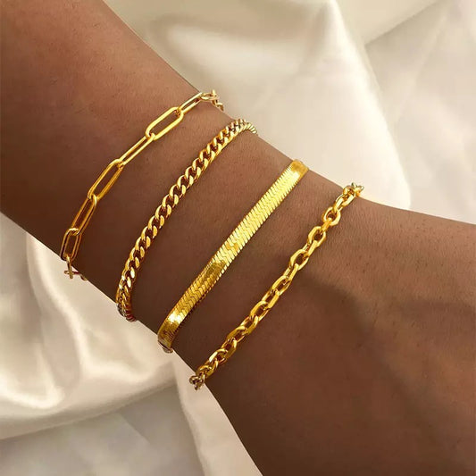 "Bermuda Gold Bracelet" Cuban Chain Bracelet Jewelry